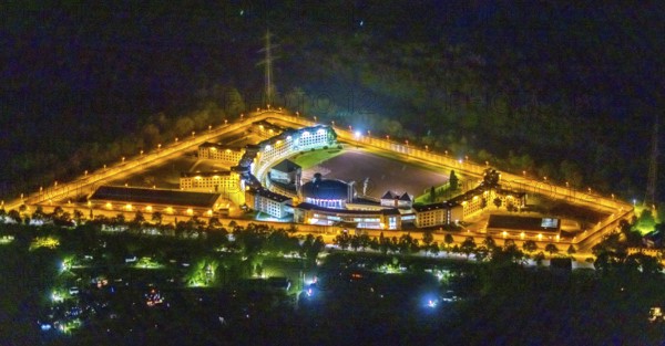 Aerial view, Gelsenkirchen Prison, JVA Feldmark, Gelsenkirchen, Ruhr area, North Rhine-Westphalia,