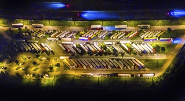 Aerial photo, motorway service area Resser Mark, Resse, Gelsenkirchen, Ruhr area, North