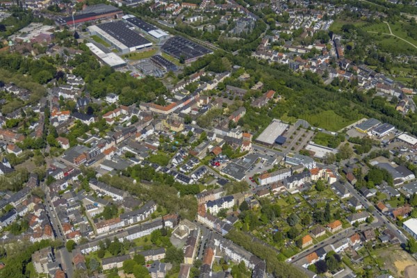 Aerial view, Rotthausen secondary centre, Karl-Meyer-Straße, retail centre, Rotthausen,