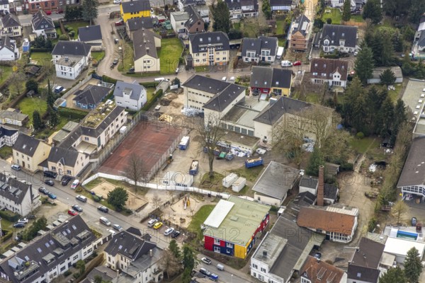 Aerial photo, school on the Ruhr, Kettwig, Essen, Ruhr area, North Rhine-Westphalia, Germany,