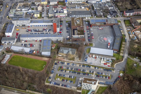 Aerial photo, fire brigade Essen, eastern district, Essen, Ruhr area, North Rhine-Westphalia,