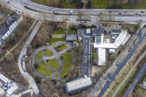 Aerial view, Albert-Schweitzer-Tierheim, Nordviertel, Essen, Ruhr area, North Rhine-Westphalia,