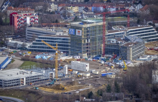 Aerial view, new construction ALDI-Nord Campus, Eckenbergstraße / Am Luftschacht, Essen-Kray,