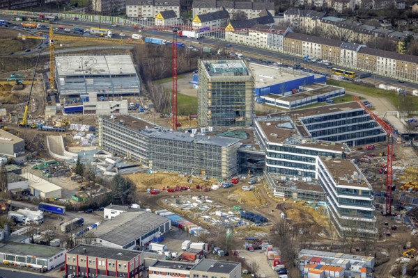 Aerial view, new construction ALDI-Nord Campus, Eckenbergstraße / Am Luftschacht, Essen-Kray,