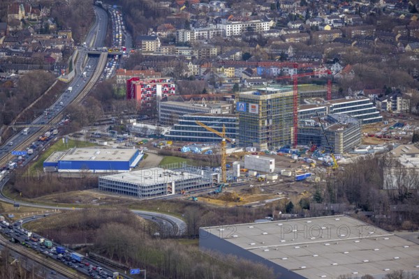 Aerial view, new construction ALDI-Nord Campus, Eckenbergstraße / Am Luftschacht, Essen-Kray,
