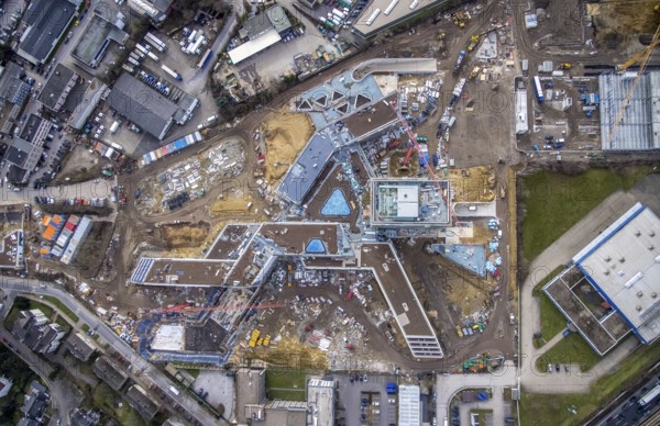 Aerial view, new construction ALDI-Nord Campus, Eckenbergstraße / Am Luftschacht, Essen-Kray,