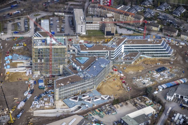 Aerial view, new construction ALDI-Nord Campus, Eckenbergstraße / Am Luftschacht, Essen-Kray,