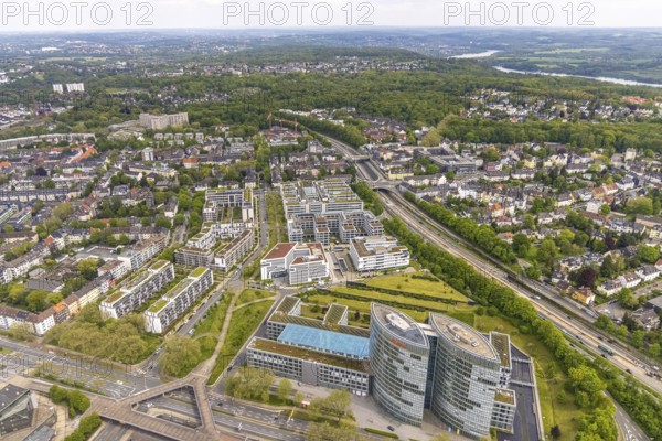 Aerial view, EON Campus, Rüttenscheider Tor, Essen-Rüttenscheid, Essen, Ruhr area, North