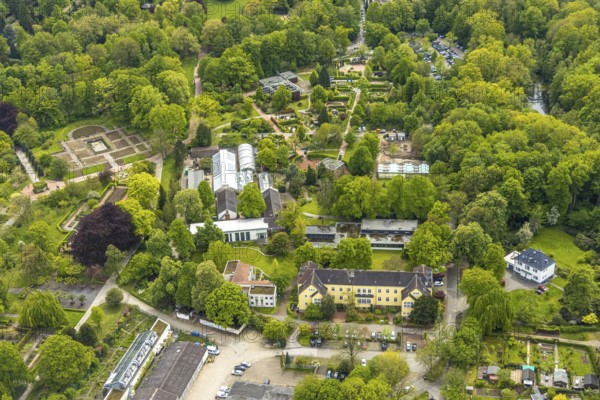 Aerial view, Grugapark, Botanical Garden of the University of Duisburg / Essen, Horticultural