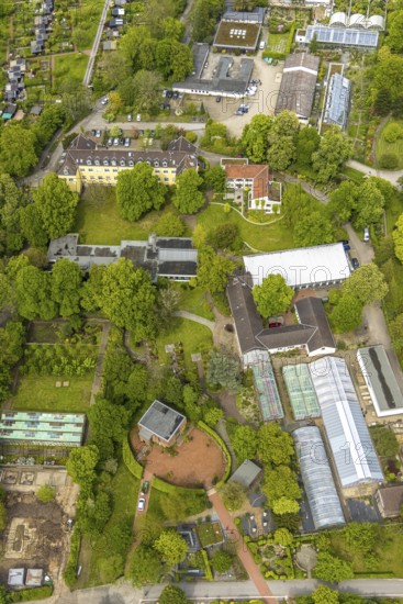 Aerial view, Grugapark, Botanical Garden of the University of Duisburg / Essen, Horticultural