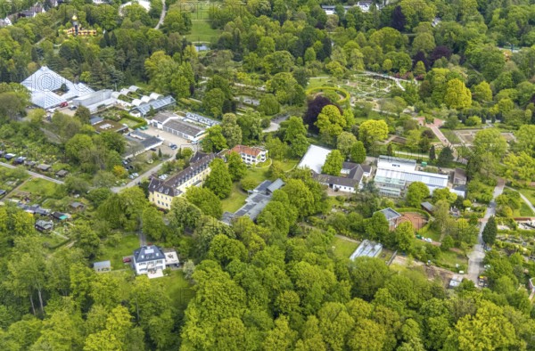 Aerial view, Grugapark, Botanical Garden of the University of Duisburg / Essen, Horticultural