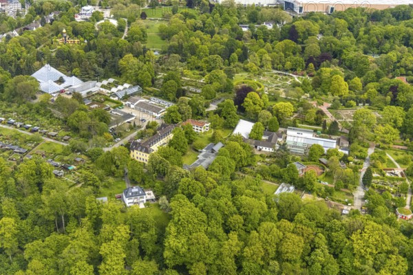 Aerial view, Grugapark, Botanical Garden of the University of Duisburg / Essen, Horticultural