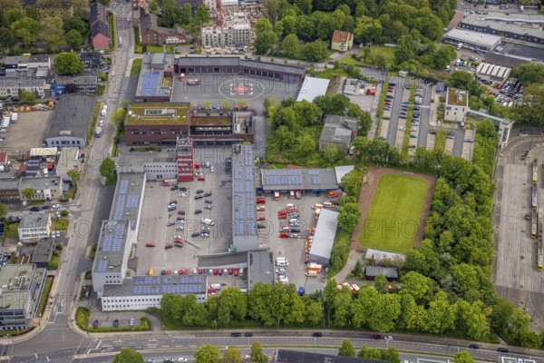 Aerial photo, fire brigade Essen, eastern district, Essen, Ruhr area, North Rhine-Westphalia,