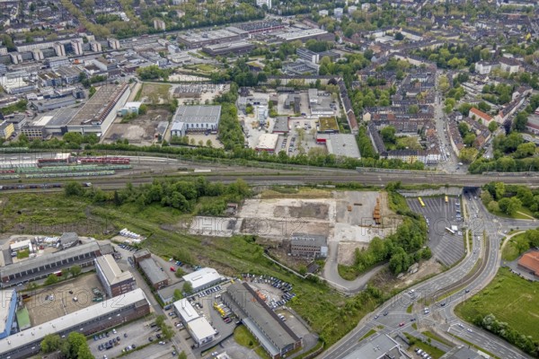 Aerial view, fallow land at Frohnhauser Straße, Westviertel, Essen, Ruhr area, North
