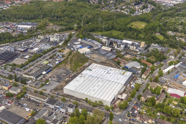 Aerial view, new building and construction site at the corner of Burggrafenstraße and Elisenstraße,