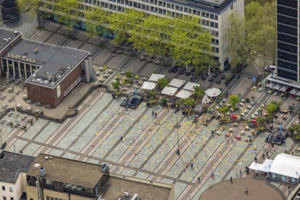 Aerial view, Kennedyplatz with radiation mast, city centre, Essen, Ruhr area, North