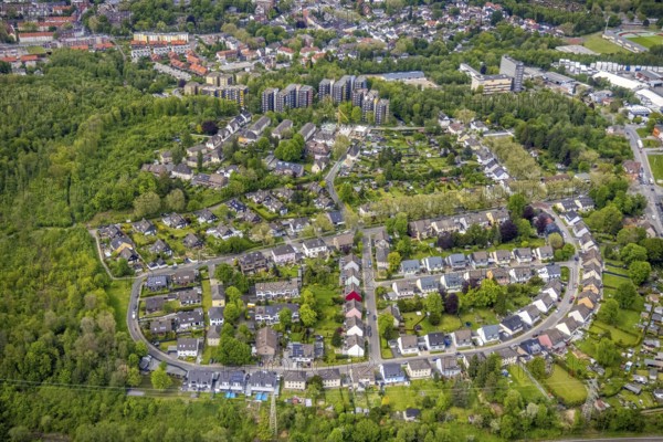 Aerial view, housing estate Rüggenkamp, Honigmannstraße, Essen-Stoppenberg, Essen, Ruhr area, North