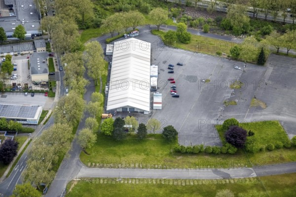 Aerial view, MEDION factory outlet, Schönscheidtstraße, Essen-Kray, Essen, Ruhr area, North