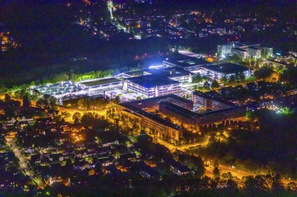 Aerial photograph, Bredeney office park, Karstadt headquarters, Essen police, Essen-Bredeney,