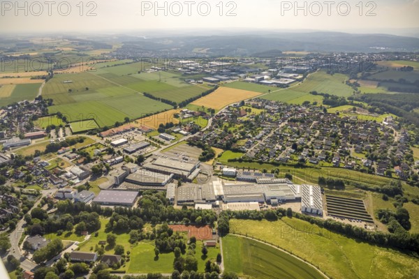 Aerial view, company premises Heinz Kettler Freizeit GmbH Sport and Franz Pauli GmbH metal goods
