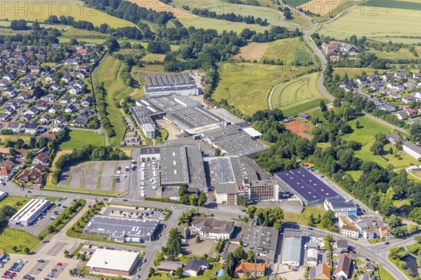 Aerial view, company premises Heinz Kettler Freizeit GmbH Sport and Franz Pauli GmbH metal goods