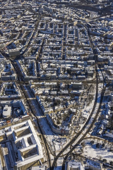 Aerial view, residential area Zweigertstraße, Martinstraße, Rüttenscheider Stern,