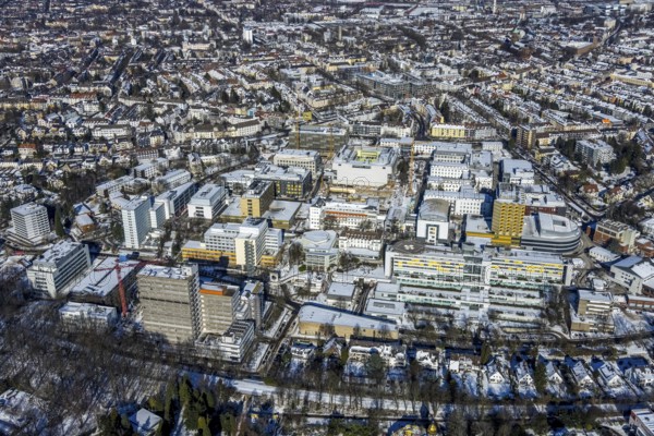 Aerial view, city view, University of Duisburg-Essen, University Hospital, Essen-Rüttenscheid,