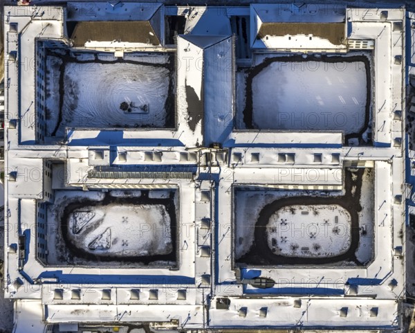 Aerial view, correctional facility Essen, Essen-Rüttenscheid, Essen, Ruhr area, North