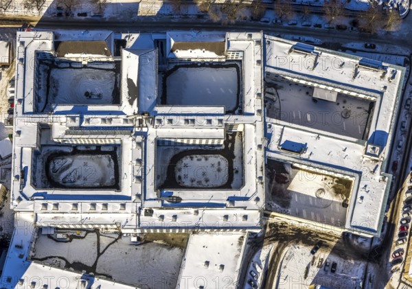 Aerial view, correctional facility Essen, Essen-Rüttenscheid, Essen, Ruhr area, North