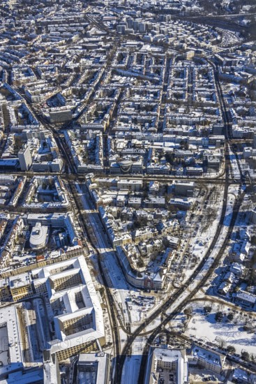 Aerial view, residential area Zweigertstraße, Martinstraße, Rüttenscheider Stern,