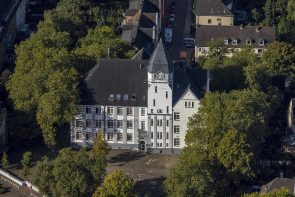 Aerial view, community primary school Turmschule in the district Rotthausen in Gelsenkirchen, Ruhr