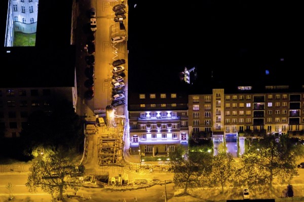 Aerial view, street construction site Zweigertstraße corner Kortumstraße at the district court