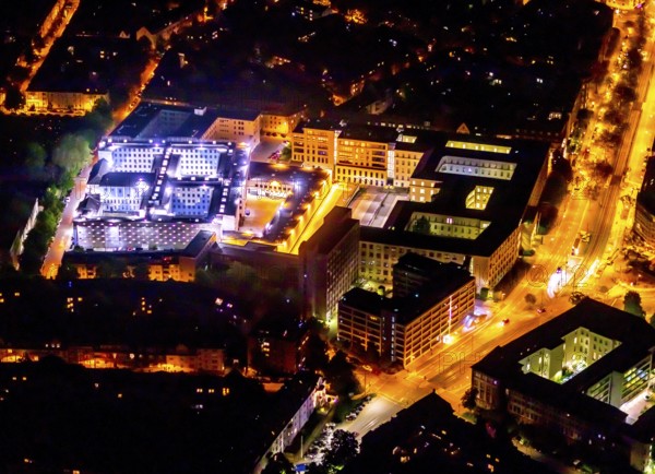 Aerial photograph, Essen District Court and Local Court, Essen Prison, Essen-Rüttenscheid, Essen,