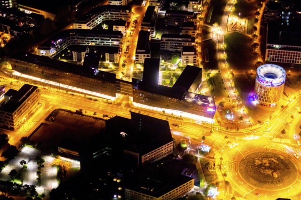 Aerial view, Berliner Platz, Funke Mediengruppe, Westviertel, Essen, Ruhr area, North