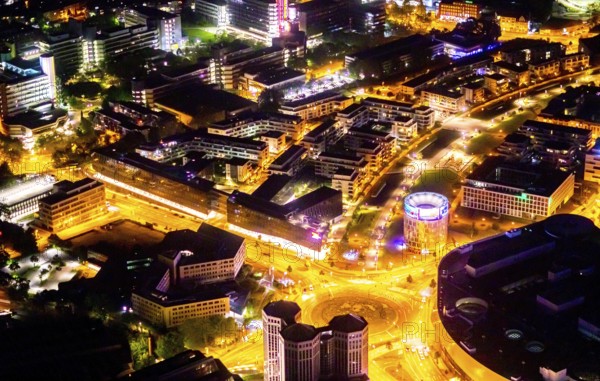 Aerial view, Berliner Platz, Funke Mediengruppe, Westviertel, Essen, Ruhr area, North