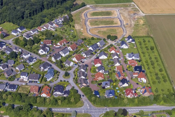 Aerial view, construction area Höinger Heide Am Winkel, Höingen, Ense, Sauerland, North