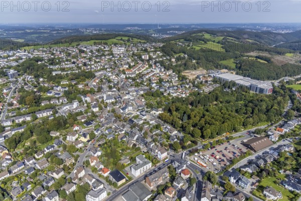 Aerial view, local view in the district Voerde in Ennepetal, Ruhr area, North Rhine-Westphalia,