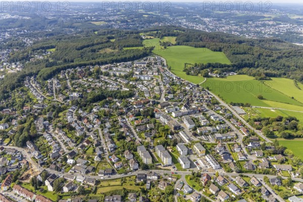 Aerial view, local view in the district Voerde in Ennepetal, Ruhr area, North Rhine-Westphalia,