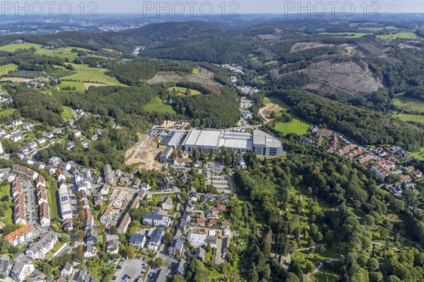 Aerial view, construction site at the Ferdinand Bilstein plant in the Voerde district of Ennepetal,