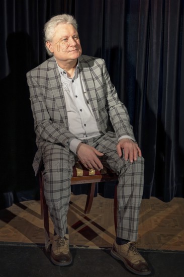 Günter Rüdiger, actor, artistic director, Zimmertheater, Steglitz, photo rehearsal Gesungenes und