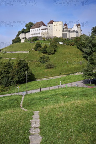 Castle of the Habsburgs, Kyburgers on an almost circular Molasse hill, Lenzburg, Canton Aargau,