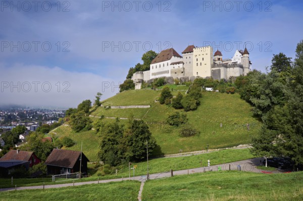 Castle of the Habsburgs, Kyburgers on an almost circular Molasse hill, Lenzburg, Canton Aargau,