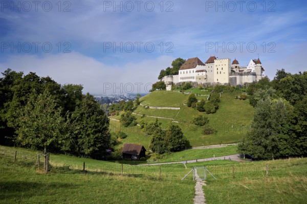 Castle of the Habsburgs, Kyburgers on an almost circular Molasse hill, Lenzburg, Canton Aargau,