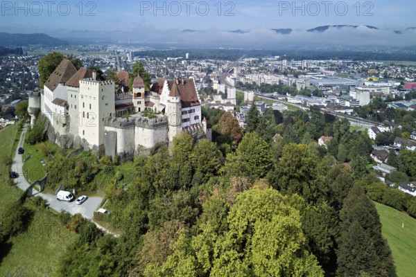 Castle of the Habsburgs, Kyburgers on an almost circular Molasse hill, Lenzburg, Canton Aargau,