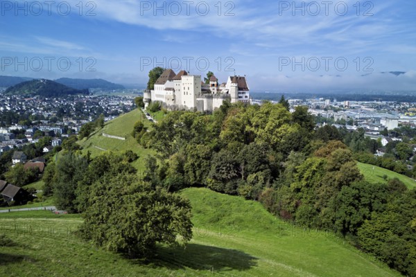 Castle of the Habsburgs, Kyburgers on an almost circular Molasse hill, Lenzburg, Canton Aargau,