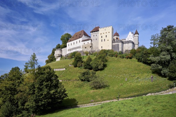 Castle of the Habsburgs, Kyburgers on an almost circular Molasse hill, Lenzburg, Canton Aargau,