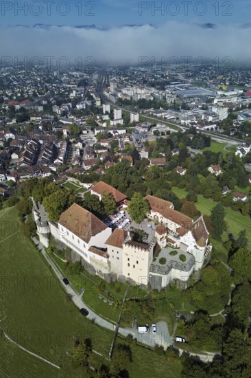 Castle of the Habsburgs, Kyburgers on an almost circular Molasse hill, Lenzburg, Canton Aargau,