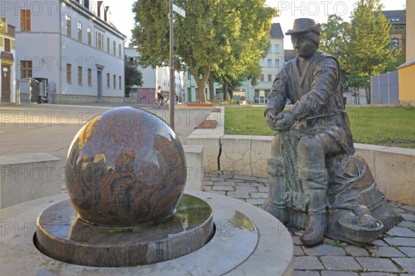 Monument to founder David Strickermann, town history on the development of the textile industry,