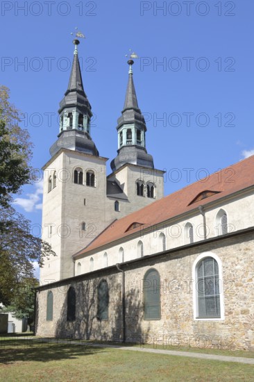 Early Gothic St Jakobi Church with twin towers, Schönebeck, Saxony-Anhalt, Germany