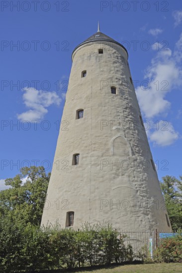 Conical brine tower built in 1776, wedge-shaped, tower, spa gardens, brine park, Bad Salzelmen,